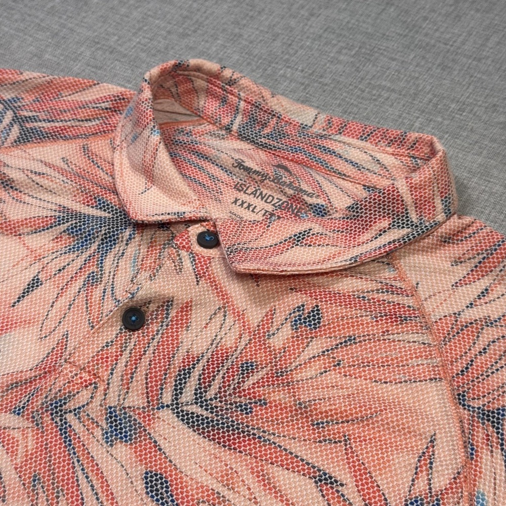 Tommy Bahama Floral Polo Shirt Shirt Mens 3XL Multicolor Islandzone Short Sleeve